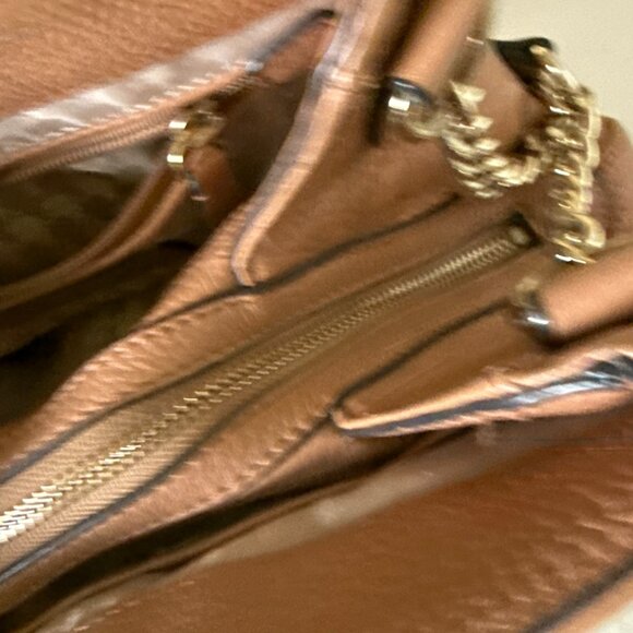 KARL LAGERFELD Triple Compartment Chain Shoulder Bag Beige Vegan Leather - Picture 13 of 14